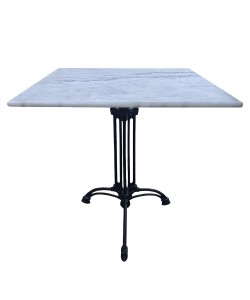 Τραπέζι Κήπου ArteLibre QUADRILIS Λευκό/Μαύρο Μάρμαρο/Μέταλλο 70x70x71cm