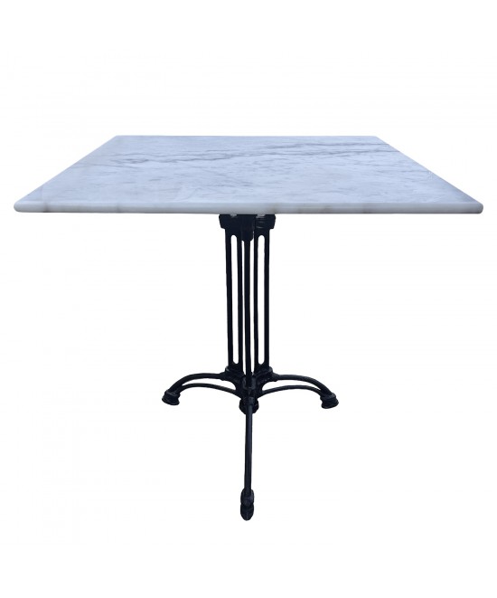 Τραπέζι Κήπου ArteLibre QUADRILIS Λευκό/Μαύρο Μάρμαρο/Μέταλλο 70x70x71cm