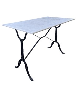 Τραπέζι Κήπου ArteLibre CONNEXUS Λευκό/Μαύρο Μάρμαρο/Μέταλλο 100x60x71cm