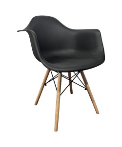 Καρέκλα ArteLibre ECLORA Μαύρο/Φυσικό PP/Ξύλο/Μέταλλο 63x58x78cm