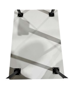 Τραπέζι Τραπεζαρίας ArteLibre NORDEX Φυσικό/Μαύρο MDF/Μέταλλο 110x70x75cm