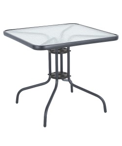 Τραπέζι Κήπου ArteLibre MARS Γκρι Μέταλλο/Γυαλί 80x80x70cm
