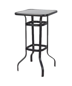 Τραπέζι Κήπου ArteLibre LYRA Μαύρο Μέταλλο/Γυαλί 70x70x100cm