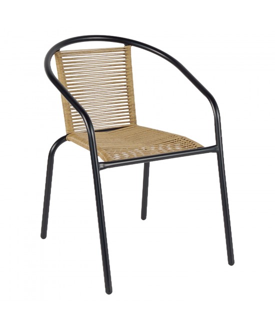 Καρέκλα Κήπου ArteLibre ATLAS Φυσικό/Μαύρο Μέταλλο/Rattan 54x63x75cm