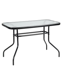 Τραπέζι Κήπου ArteLibre VULCAN Μαύρο Μέταλλο/Γυαλί 110x60x70cm