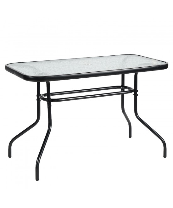 Τραπέζι Κήπου ArteLibre VULCAN Μαύρο Μέταλλο/Γυαλί 110x60x70cm