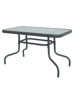Τραπέζι Κήπου ArteLibre VULCAN Γκρι Μέταλλο/Γυαλί 110x60x70cm