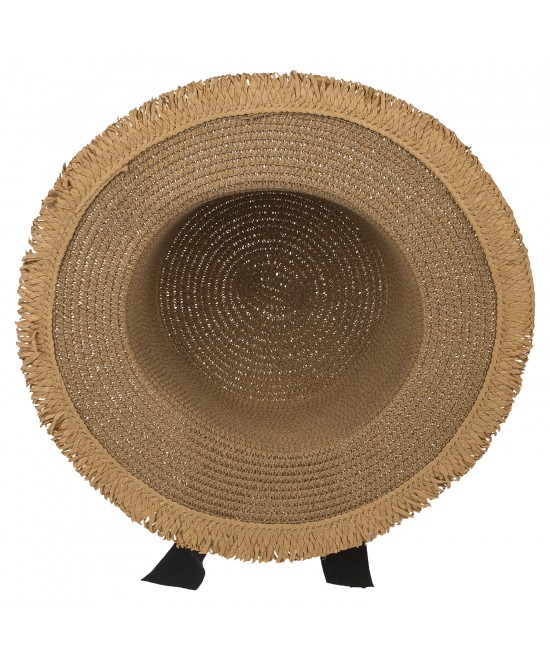 Καπέλο Ψάθινο Με Χρωματιστή Λωρίδα 98% Polyester/2% Ψάθα Μέγεθος One Size 35x35x10cm Σε 2 Χρώματα