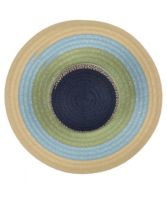 Καπέλο Ψάθινο Χρωματιστό 2% Polyester/98% Ψάθα Μέγεθος One Size 42x42x12cm Σε 2 Χρώματα