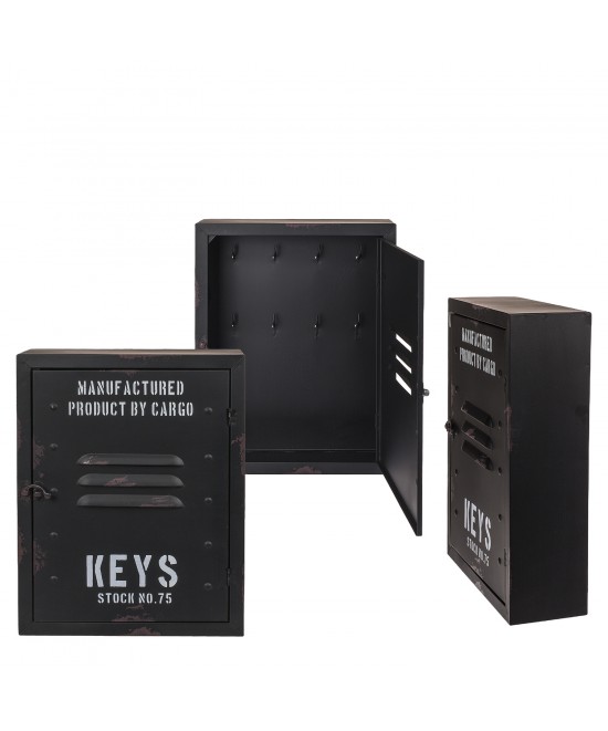 Κλειδοθήκη ‘Cargo’ 8 Θέσεων Μαύρο Μέταλλο 23x9x30cm