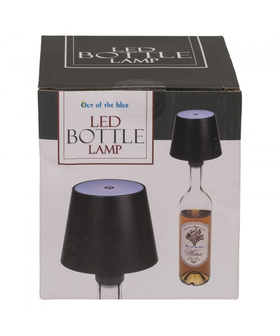 Επιτραπέζιο Φωτιστικό LED Φορητό Για Μπουκάλι Μαύρο Πλαστικό 11x10.5cm