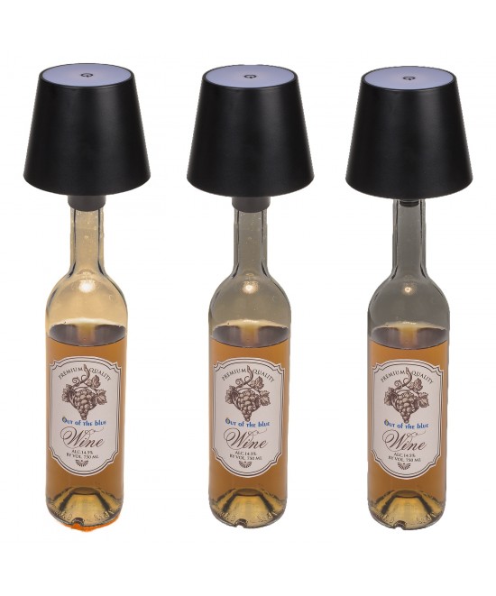 Επιτραπέζιο Φωτιστικό LED Φορητό Για Μπουκάλι Μαύρο Πλαστικό 11x10.5cm