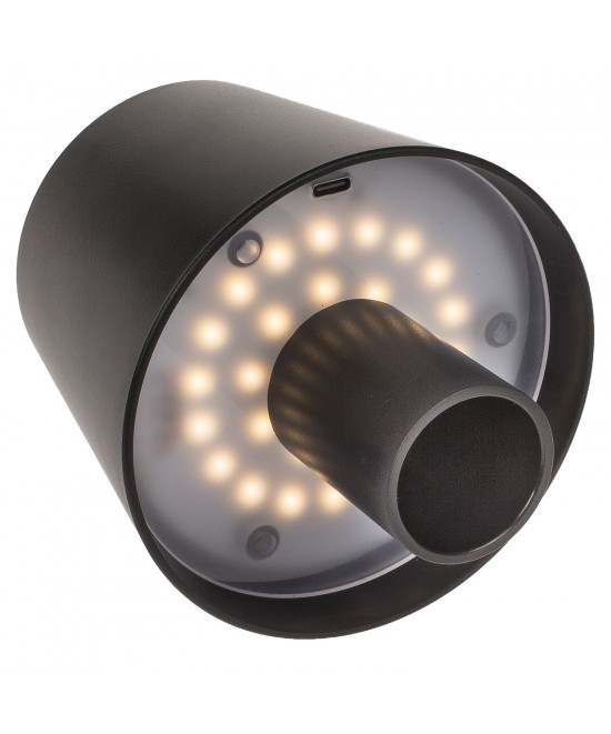 Επιτραπέζιο Φωτιστικό LED Φορητό Για Μπουκάλι Μαύρο Πλαστικό 11x10.5cm