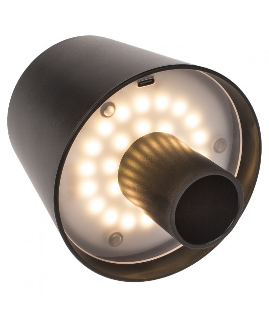 Επιτραπέζιο Φωτιστικό LED Φορητό Για Μπουκάλι Μαύρο Πλαστικό 11x10.5cm