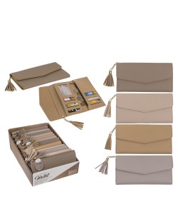 Πορτοφόλι Με Θήκη Με Φερμουάρ Δερματίνη 19x9.5cm Σε 4 Χρώματα