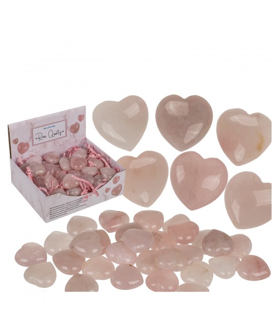 Καρδιά Χαλαζία Ροζ 2.5cm