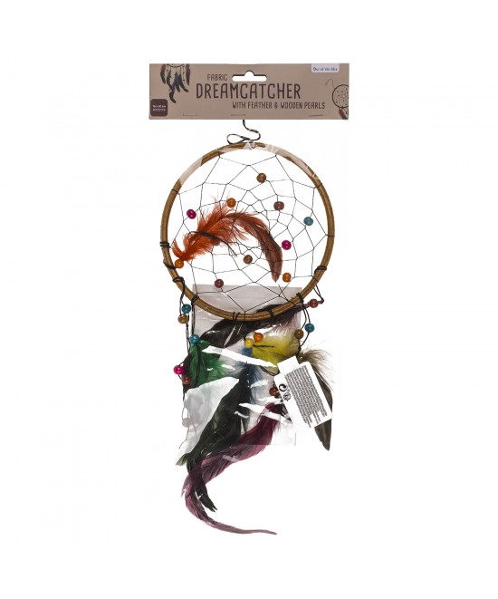 Διακοσμητικό Τοίχου Ονειροπαγίδα Με Φτερά Και Πέρλες 16x30cm