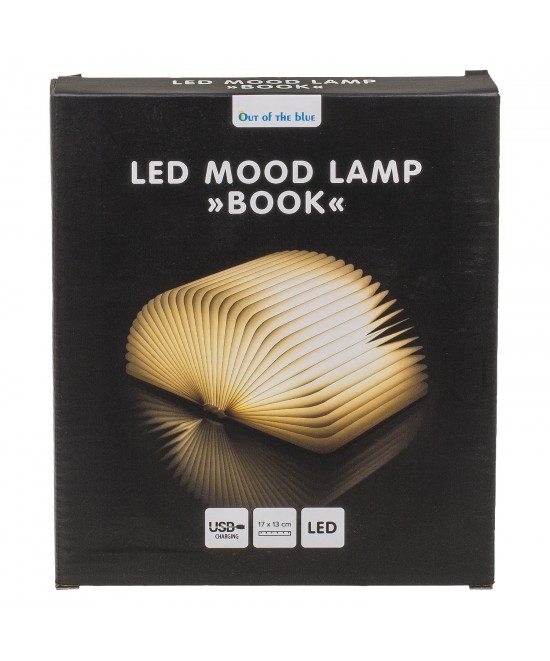 Λάμπα LED Ατμόσφαιρας Επιτραπέζια Βιβλίο Με Εξώφυλλο Δερματίνης Επαναφορτιζόμενη Καφέ 17x13cm