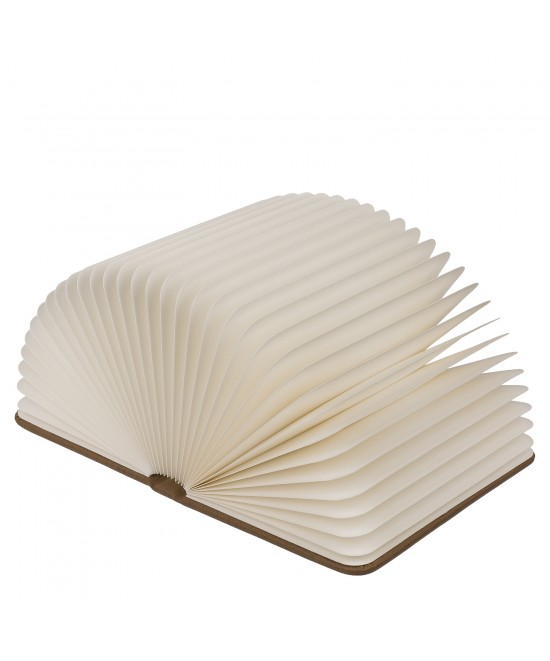 Λάμπα LED Ατμόσφαιρας Επιτραπέζια Βιβλίο Με Εξώφυλλο Δερματίνης Επαναφορτιζόμενη Καφέ 17x13cm