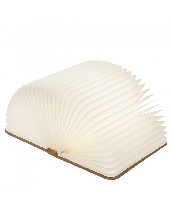 Λάμπα LED Ατμόσφαιρας Επιτραπέζια Βιβλίο Με Εξώφυλλο Δερματίνης Επαναφορτιζόμενη Καφέ 17x13cm