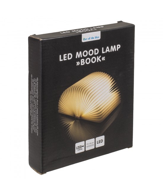 Λάμπα LED Ατμόσφαιρας Επιτραπέζια Βιβλίο Με Εξώφυλλο Δερματίνης Επαναφορτιζόμενη Καφέ 17x13cm