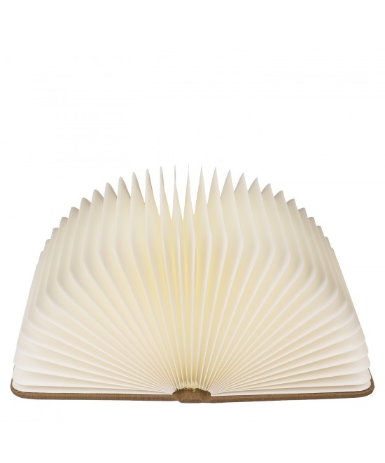 Λάμπα LED Ατμόσφαιρας Επιτραπέζια Βιβλίο Με Εξώφυλλο Δερματίνης Επαναφορτιζόμενη Καφέ 17x13cm