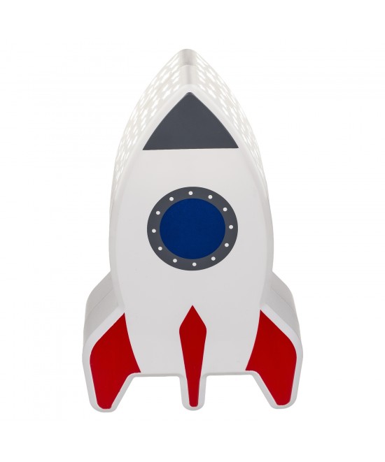 Λάμπα Νυχτός Πύραυλος Με Προτζέκτορα Αστεριών Μπαταρίας Πλαστικό 15cm