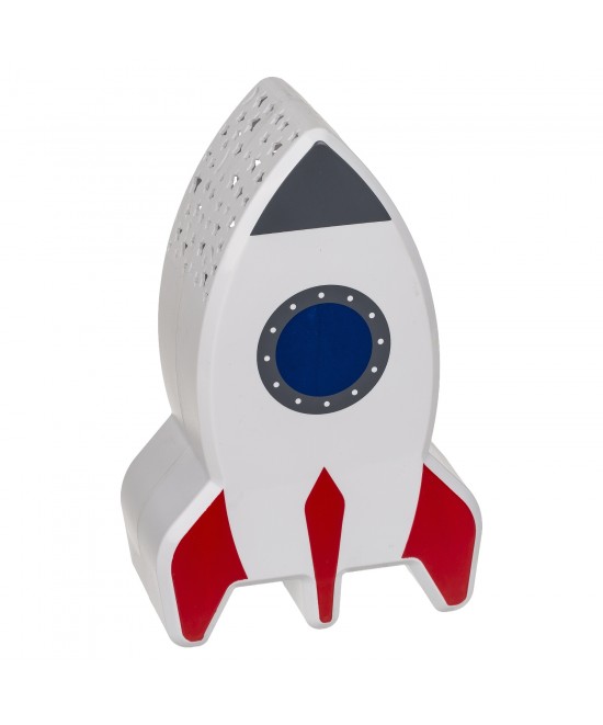 Λάμπα Νυχτός Πύραυλος Με Προτζέκτορα Αστεριών Μπαταρίας Πλαστικό 15cm