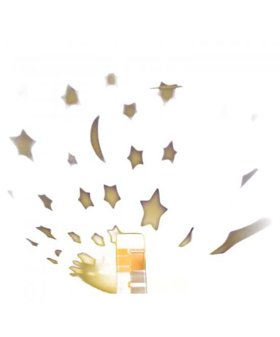 Λάμπα Νυχτός Πύραυλος Με Προτζέκτορα Αστεριών Μπαταρίας Πλαστικό 15cm