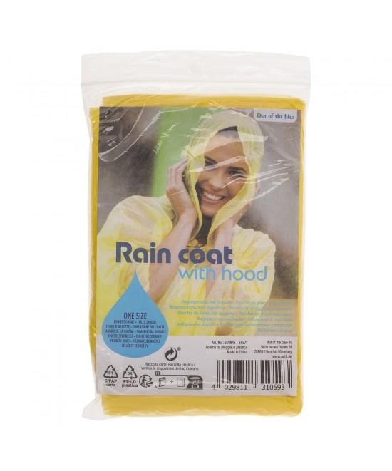 Αδιάβροχο Πόντσο Με Κουκούλα Σε Θήκη Μέγεθος One Size Σε 3 Χρώματα
