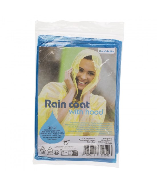 Αδιάβροχο Πόντσο Με Κουκούλα Σε Θήκη Μέγεθος One Size Σε 3 Χρώματα