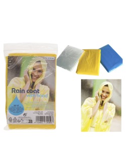 Αδιάβροχο Πόντσο Με Κουκούλα Σε Θήκη Μέγεθος One Size Σε 3 Χρώματα