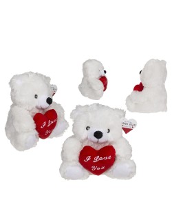Αρκουδάκι Με Κόκκινη Καρδιά ‘I Love You’ Λευκό/Κόκκινο 22cm