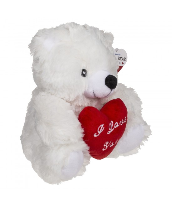 Αρκουδάκι Με Κόκκινη Καρδιά ‘I Love You’ Λευκό/Κόκκινο 22cm