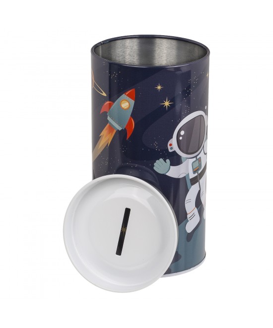 Κουμπαράς Διάστημα Με Αποσπώμενο Καπάκι Μέταλλο 15.5x8cm Σε 2 Σχέδια