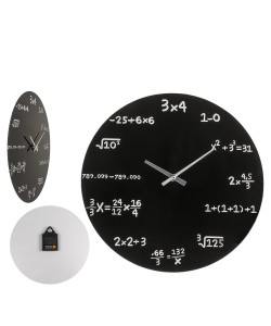 Ρολόι Τοίχου Με Μαθηματικές Εξισώσεις Μαύρο Φ35cm