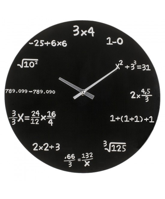 Ρολόι Τοίχου Με Μαθηματικές Εξισώσεις Μαύρο Φ35cm