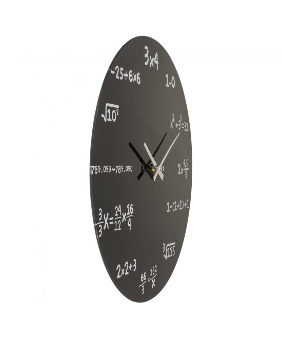 Ρολόι Τοίχου Με Μαθηματικές Εξισώσεις Μαύρο Φ35cm