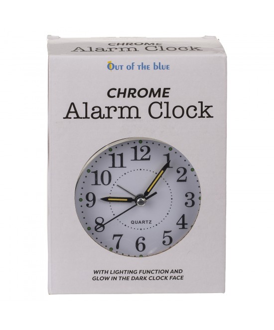 Ρολόι Επιτραπέζιο Με Ξυπνητήρι Ασημί Μέταλλο 17x11cm