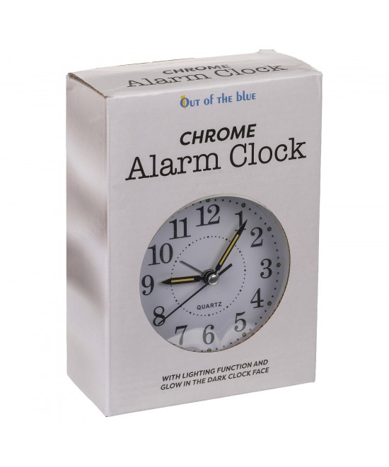 Ρολόι Επιτραπέζιο Με Ξυπνητήρι Ασημί Μέταλλο 17x11cm