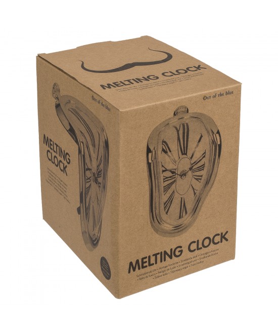 Ρολόι Επιτραπέζιο Χρόνος Που Λιώνει Ασημί Πλαστικό 18x13cm