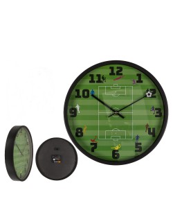 Ρολόι Τοίχου Ποδόσφαιρο Πράσινο Πλαστικό Φ30cm