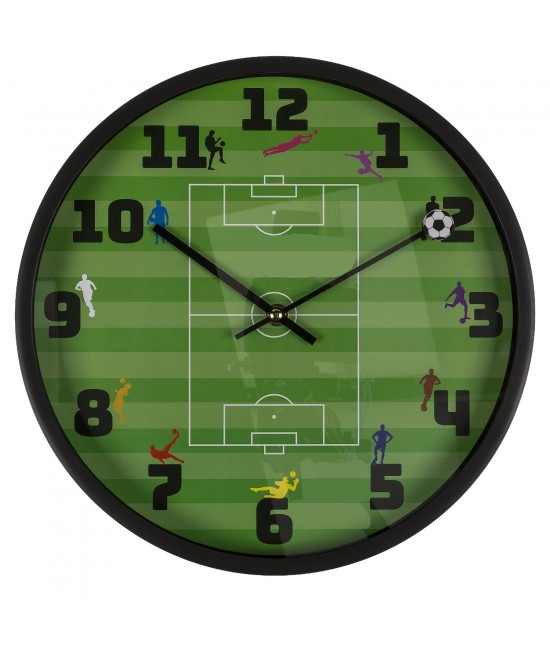 Ρολόι Τοίχου Ποδόσφαιρο Πράσινο Πλαστικό Φ30cm