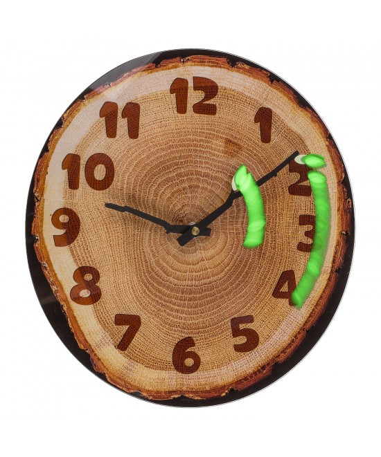 Ρολόι Τοίχου Κορμός Δέντρου Καφέ Πλαστικό 27x30x4cm