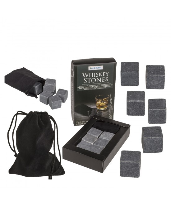 Πέτρες Ψύξης Για Ουίσκι Σε Βελούδινη Θήκη Σετ 6Τμχ