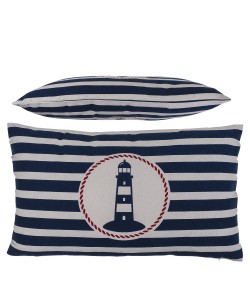 Διακοσμητικό Μαξιλάρι Φάρος Με Φερμουάρ Μπλε/Λευκό 64% Polyester/19% Βαμβάκι/17% Βισκόζη 30x50cm 1Τμχ