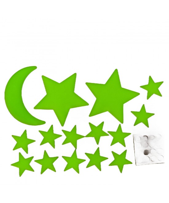 Αυτοκόλλητα Τοίχου Που Φωσφορίζουν Αστέρια Και Πλανήτες Σετ 15Τμχ Σε 3 Σχέδια