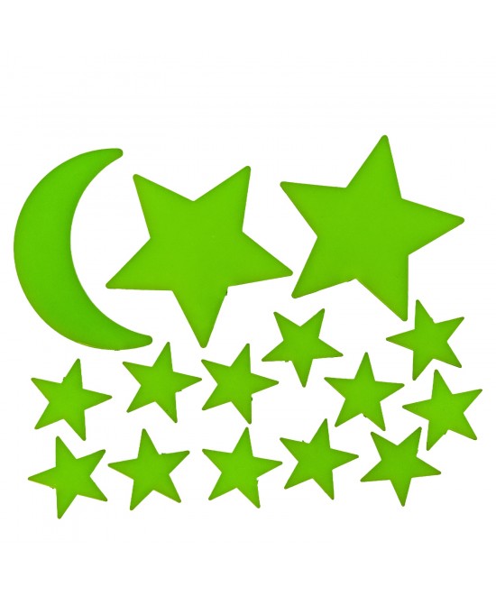 Αυτοκόλλητα Τοίχου Που Φωσφορίζουν Αστέρια Και Πλανήτες Σετ 15Τμχ Σε 3 Σχέδια