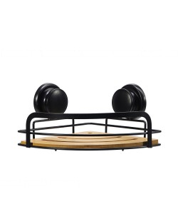 Ράφι Τριγωνικό Μαύρο/Bamboo Μέταλλο/TPR/ABS 26x21x12.5cm