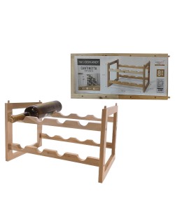 Μπουκαλοθήκη Με 8 Θέσεις Φυσικό Ξύλο 41.5x24x26cm